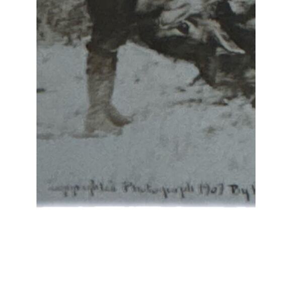 Antique RPPC Postcard Ephemera Early 1900s 5 Guys Loading Deer Onto Horse Sled - Picture 3 of 6